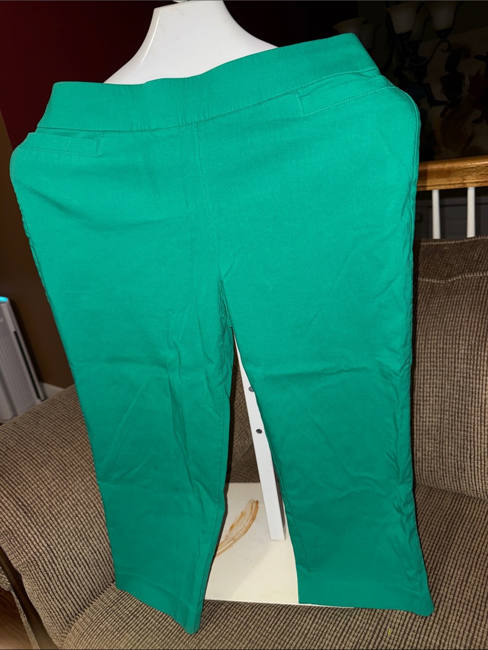 Kim Rogers Emerald Green Stretch Straight-Leg Capris